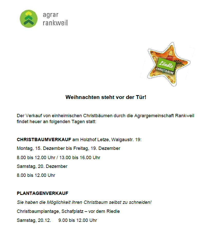 Christbaumverkauf 2025